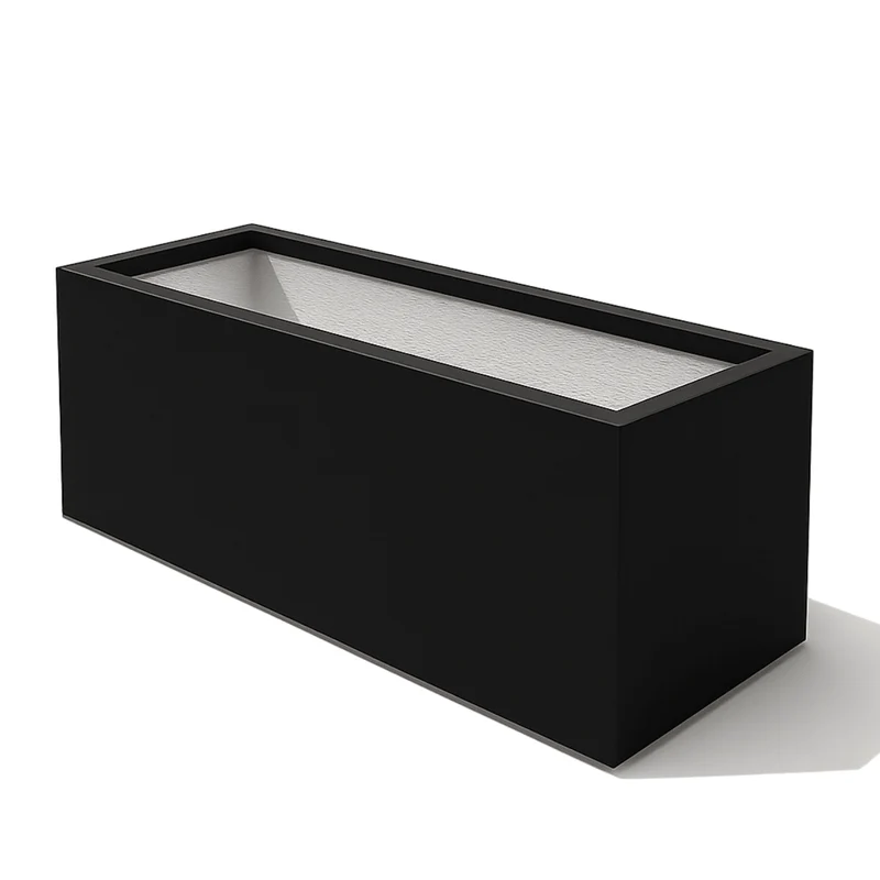 GARDRA Jardinière en polyester noire de jais 137x50x50 cm RAL 9005