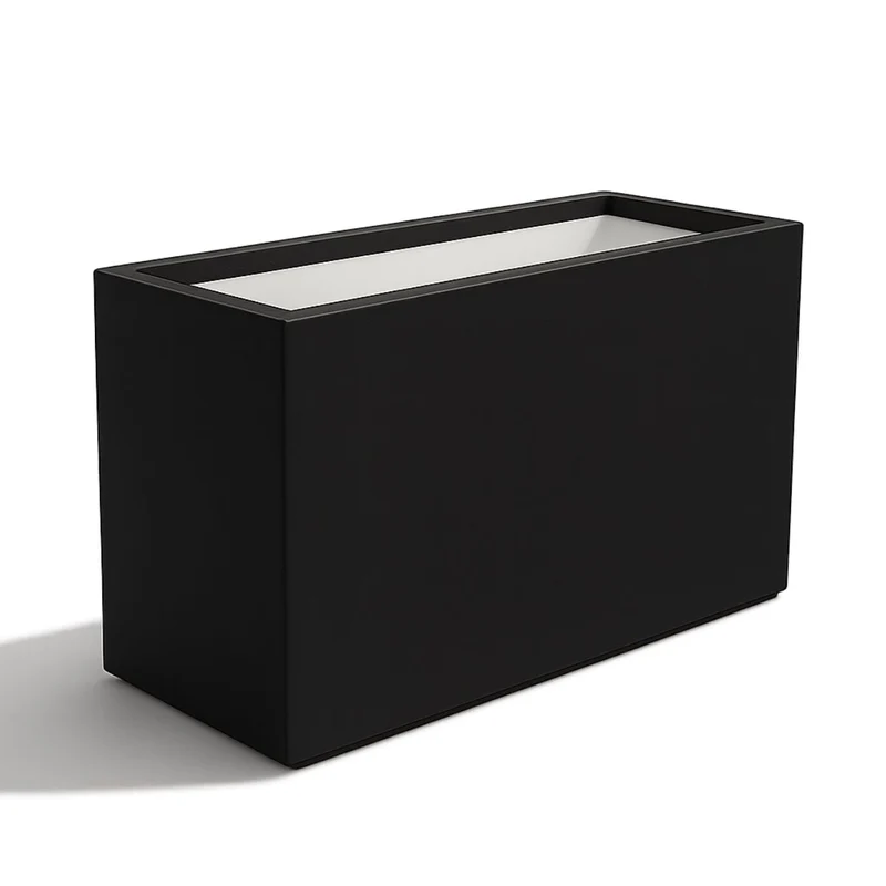 GARDRA Jardinière en polyester noire de jais 120x46x80 cm RAL 9005
