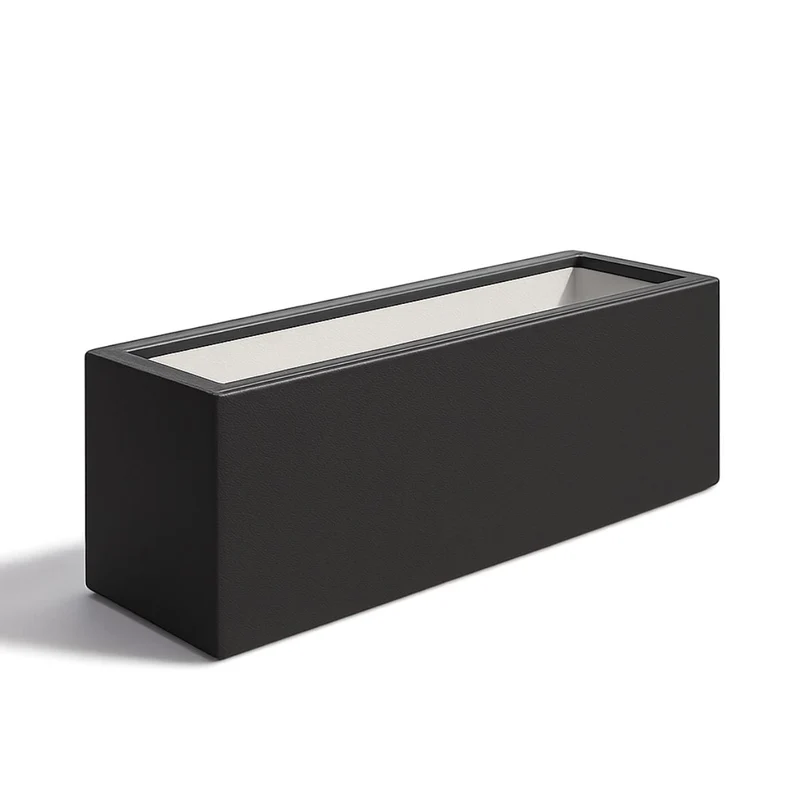 GARDRA Jardinière en polyester noire de jais 120x25x35 cm RAL 9005