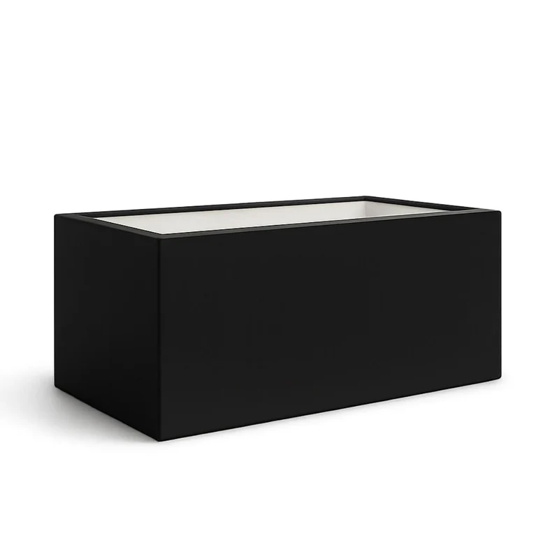 GARDRA Jardinière en polyester noire de jais 185x120x60 cm RAL 9005