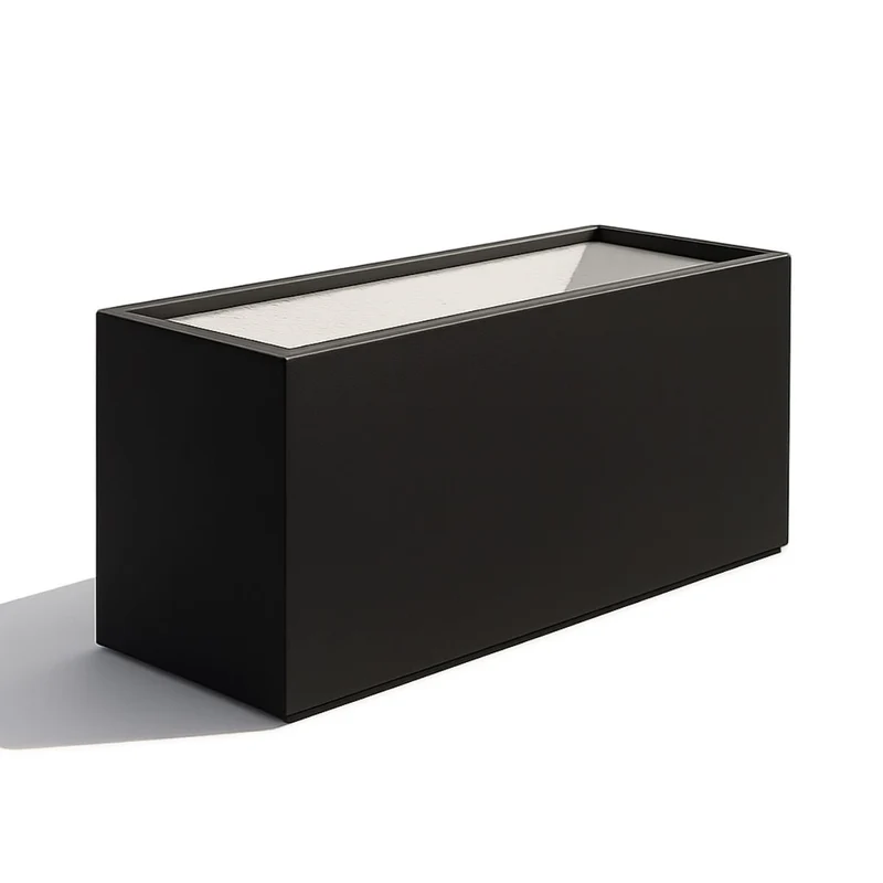 GARDRA Jardinière en polyester noire de jais 162x60x70 cm RAL 9005