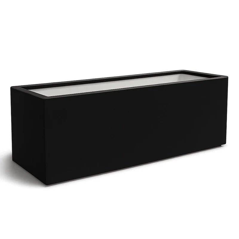 GARDRA Jardinière en polyester noire de jais 180x60x70 cm RAL 9005