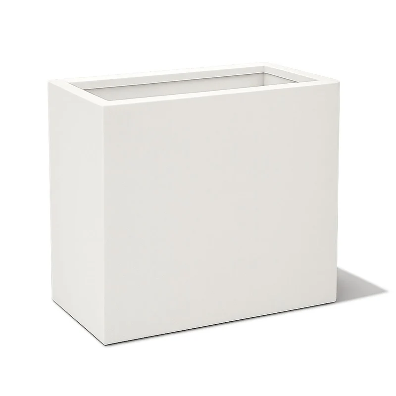 GARDRA Jardinière en polyester blanche pur 70x30x67 cm RAL 9010