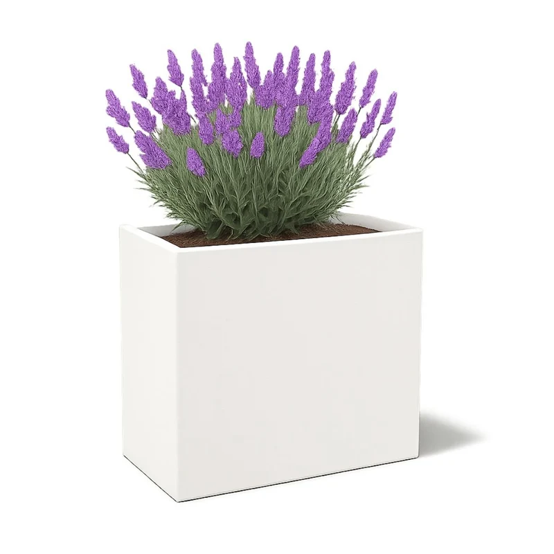 GARDRA Jardinière en polyester blanche pur 70x30x67 cm RAL 9010