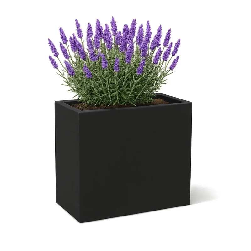 GARDRA Jardinière en polyester noire de jais 70x30x67 cm RAL 9005