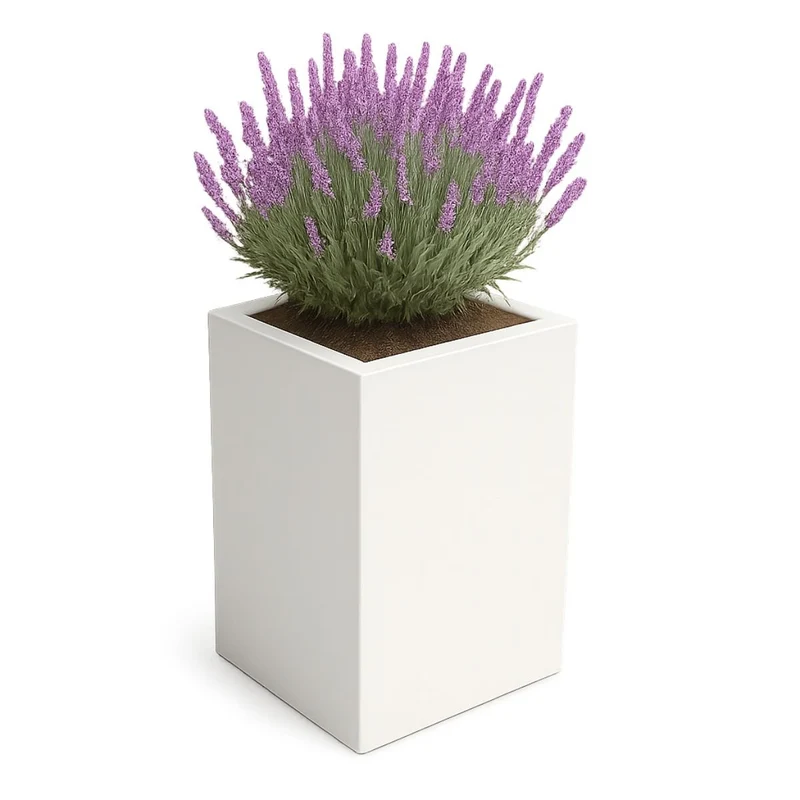 GARDRA Jardinière en polyester blanche pur 50x50x80 cm RAL 9010