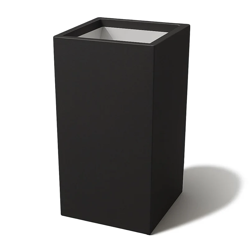 GARDRA Jardinière en polyester noire de jais 40x40x80 cm RAL 9005