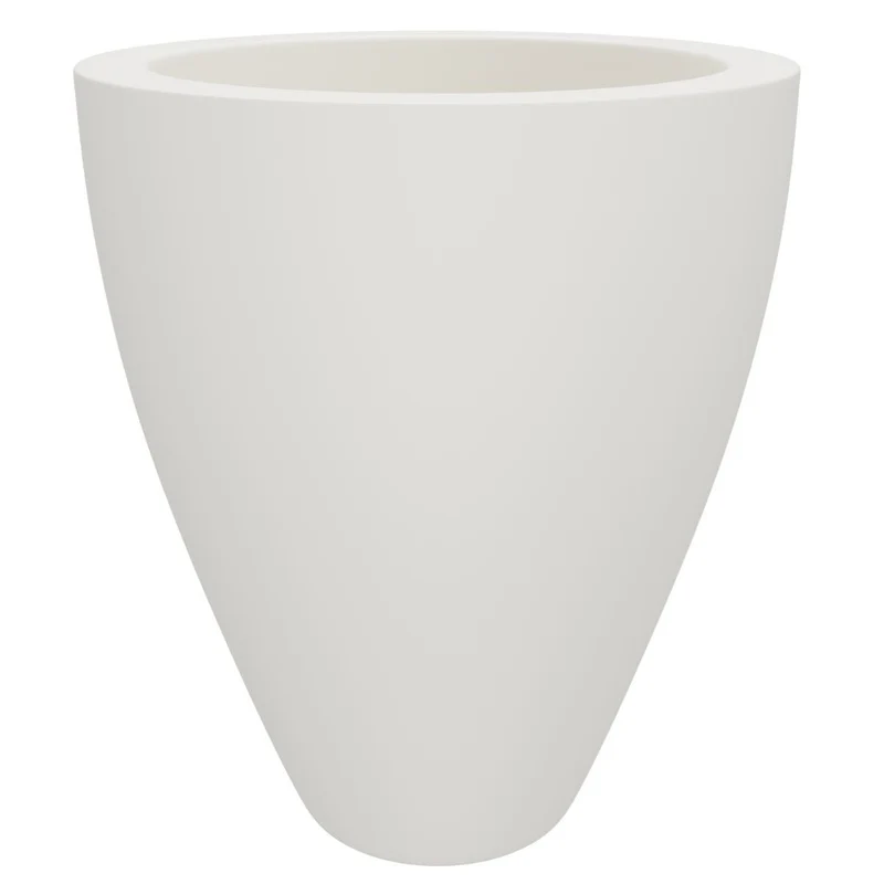GARDRA Jardinière en polyester blanche pur Ø 51x59 cm RAL 9010