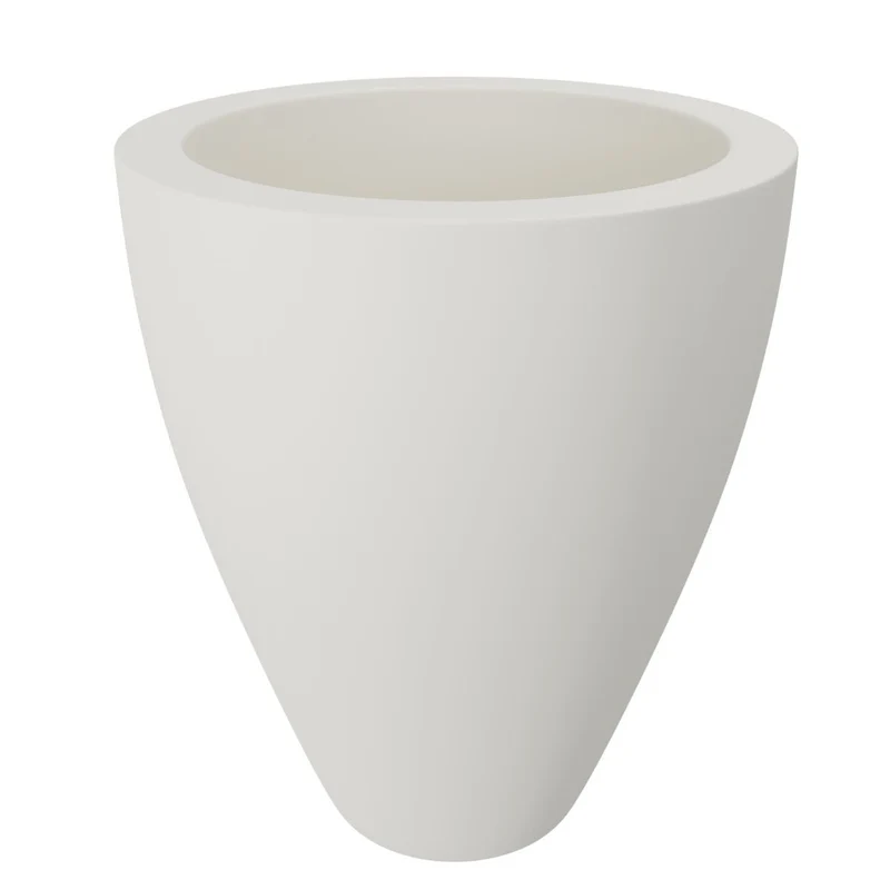 GARDRA Jardinière en polyester blanche pur Ø 80x100 cm RAL 9010