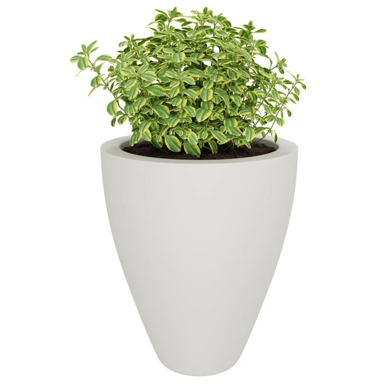 GARDRA Jardinière en polyester blanche pur Ø 80x100 cm RAL 9010