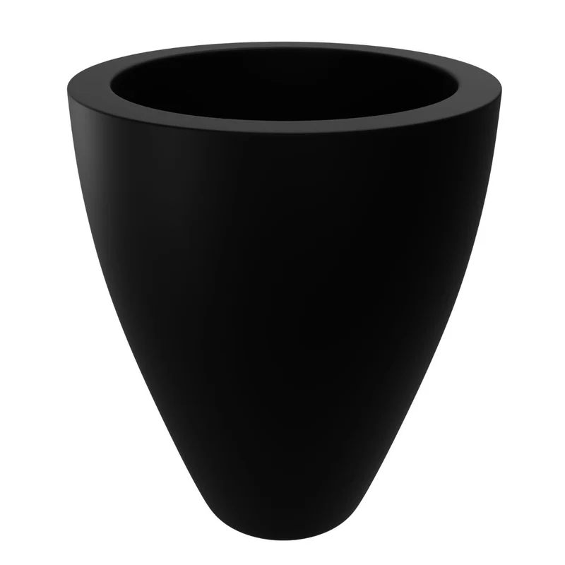 GARDRA Jardinière en polyester noire de jais Ø 80x100 cm RAL 9005