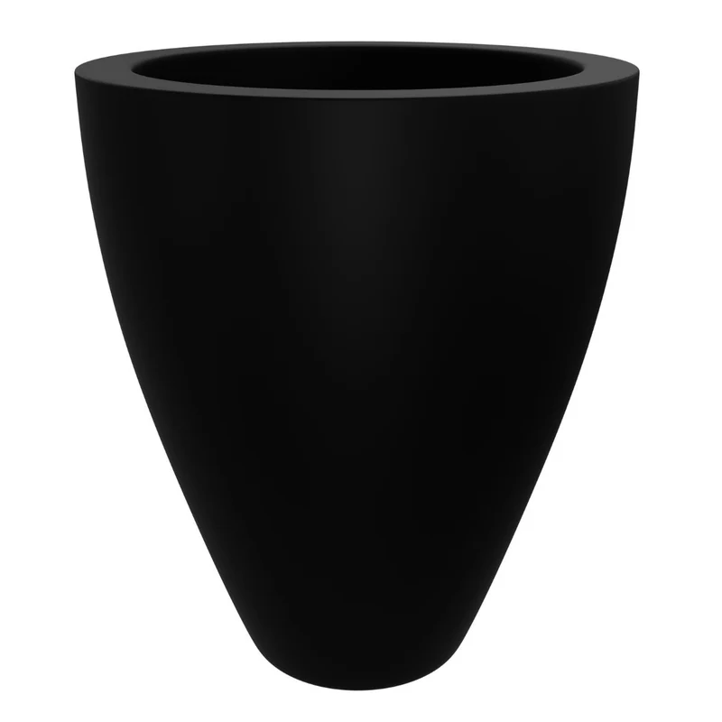 GARDRA Jardinière en polyester noire de jais Ø 80x100 cm RAL 9005