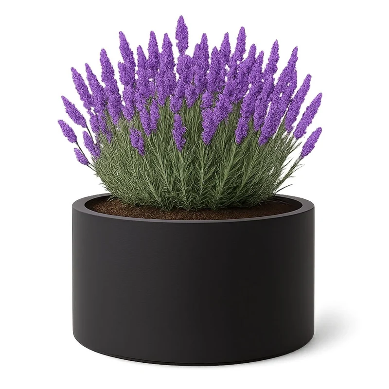 GARDRA Jardinière en polyester noire de jais Ø 120x60 cm RAL 9005
