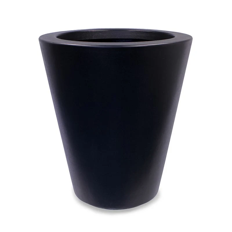 GARDRA Jardinière en polyester grise noire Ø 89x100 cm RAL 7021