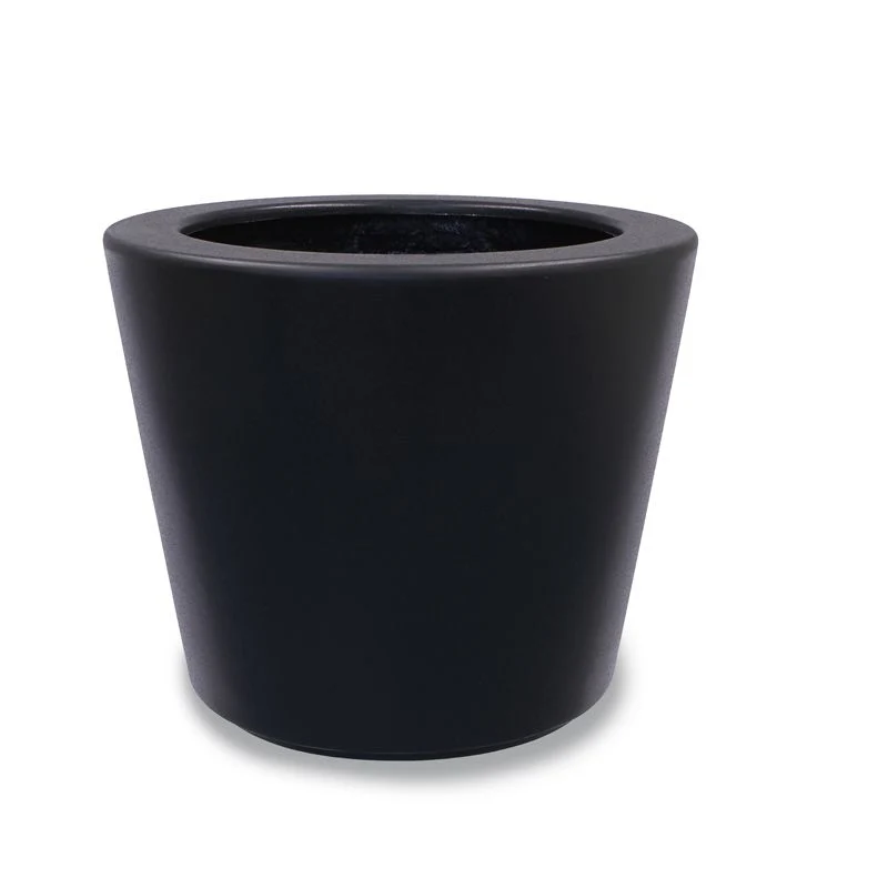 GARDRA Jardinière en polyester grise noire Ø 63x52 cm RAL 7021