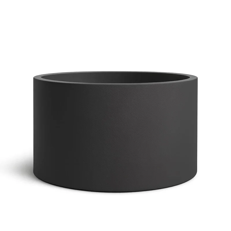 GARDRA Jardinière en polyester grise noire Ø 100x60 cm RAL 7021