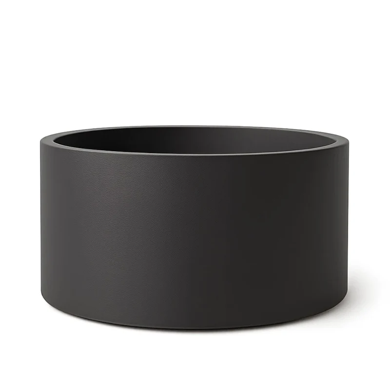 GARDRA Jardinière en polyester grise noire Ø 120x60 cm RAL 7021