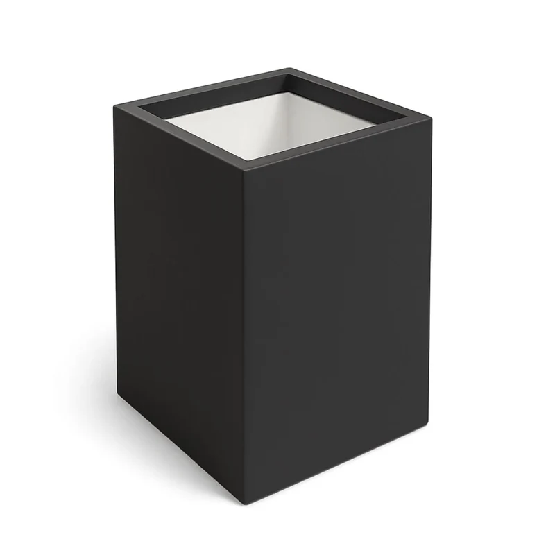 GARDRA Jardinière en polyester grise noire 50x50x80 cm RAL 7021