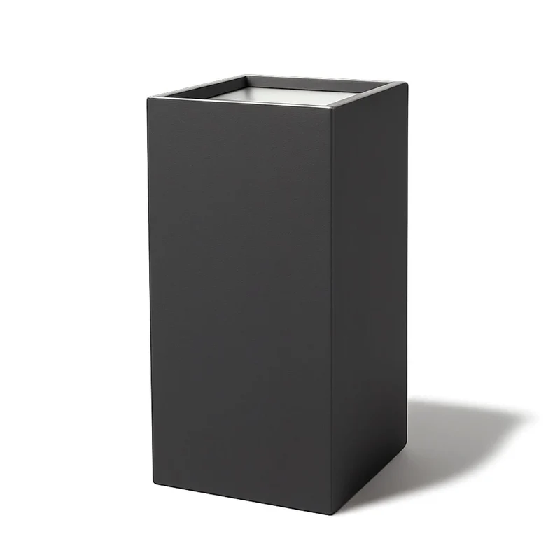 GARDRA Jardinière en polyester grise noire 50x50x100 cm RAL 7021