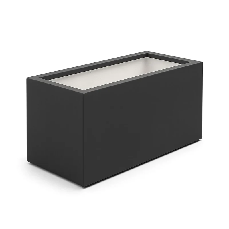GARDRA Jardinière en polyester grise noire 100x40x40 cm RAL 7021