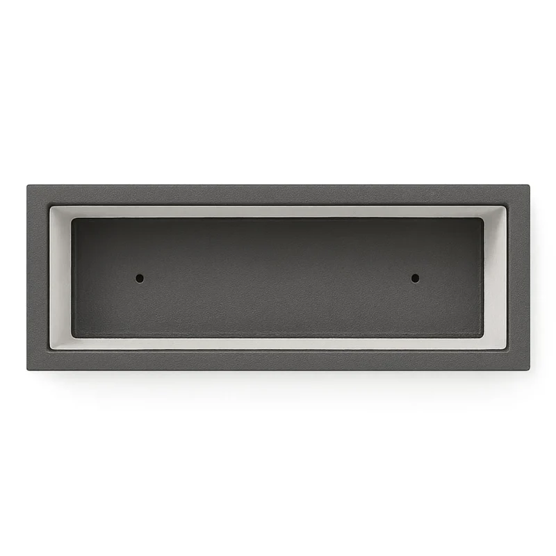 GARDRA Jardinière en polyester grise noire 150x50x60 cm RAL 7021