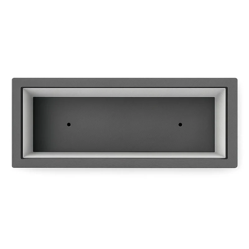 GARDRA Jardinière en polyester grise noire 120x50x60 cm RAL 7021