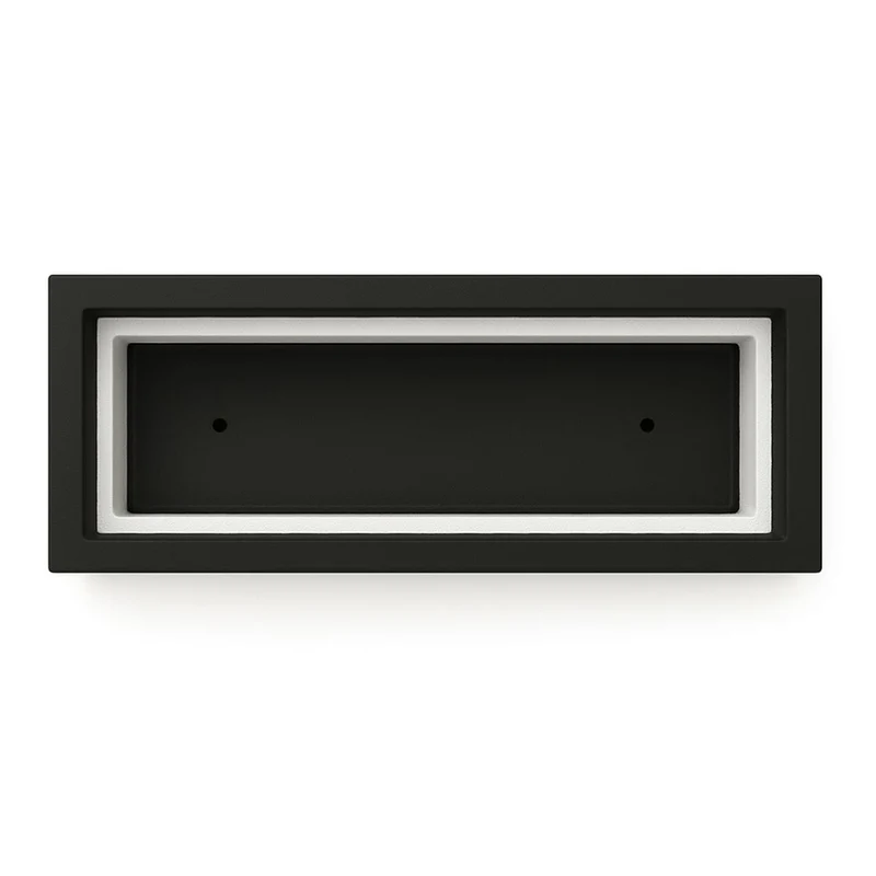 GARDRA Jardinière en polyester noire de jais 150x50x60 cm RAL 9005