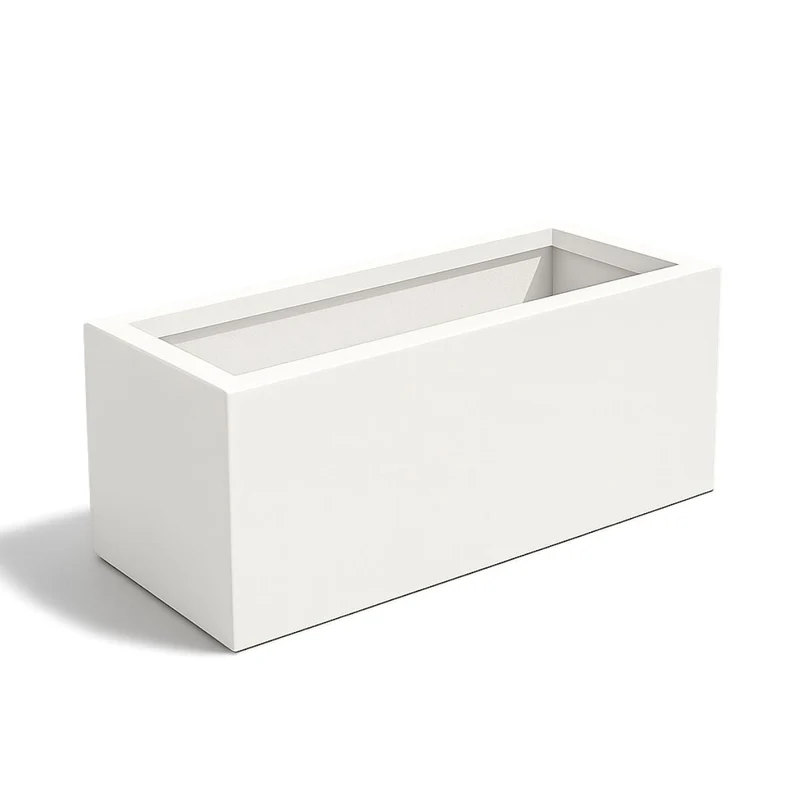 GARDRA Jardinière en polyester blanche pur 150x50x60 cm RAL 9010