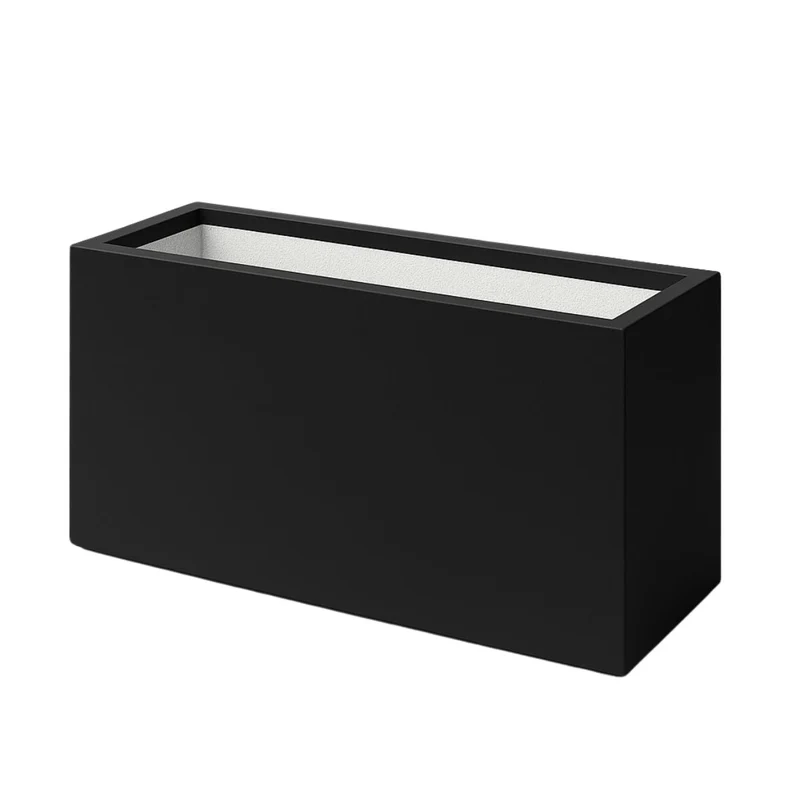 GARDRA Jardinière en polyester noire de jais 120x50x60 cm RAL 9005
