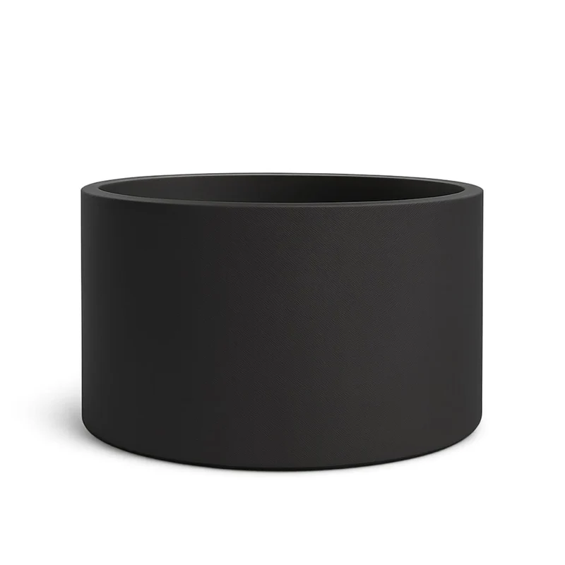 GARDRA Jardinière en polyester noire de jais Ø 100x60 cm RAL 9005