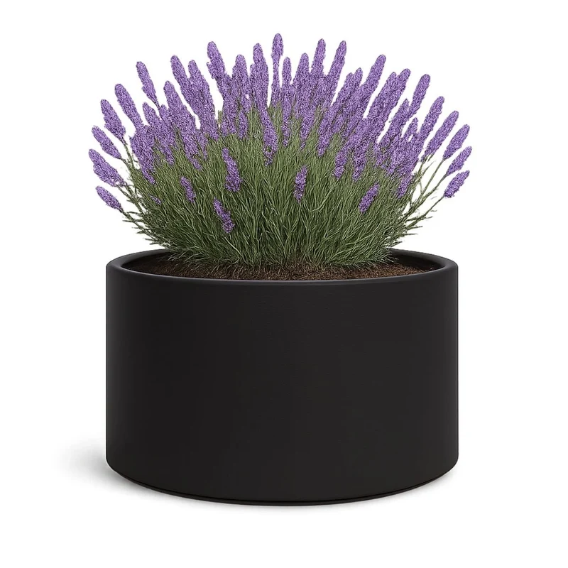 GARDRA Jardinière en polyester noire de jais Ø 100x60 cm RAL 9005