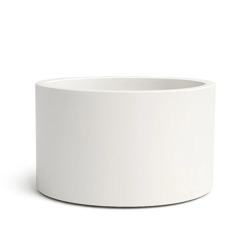 GARDRA Jardinière en polyester blanche pur Ø 100x60 cm RAL 9010