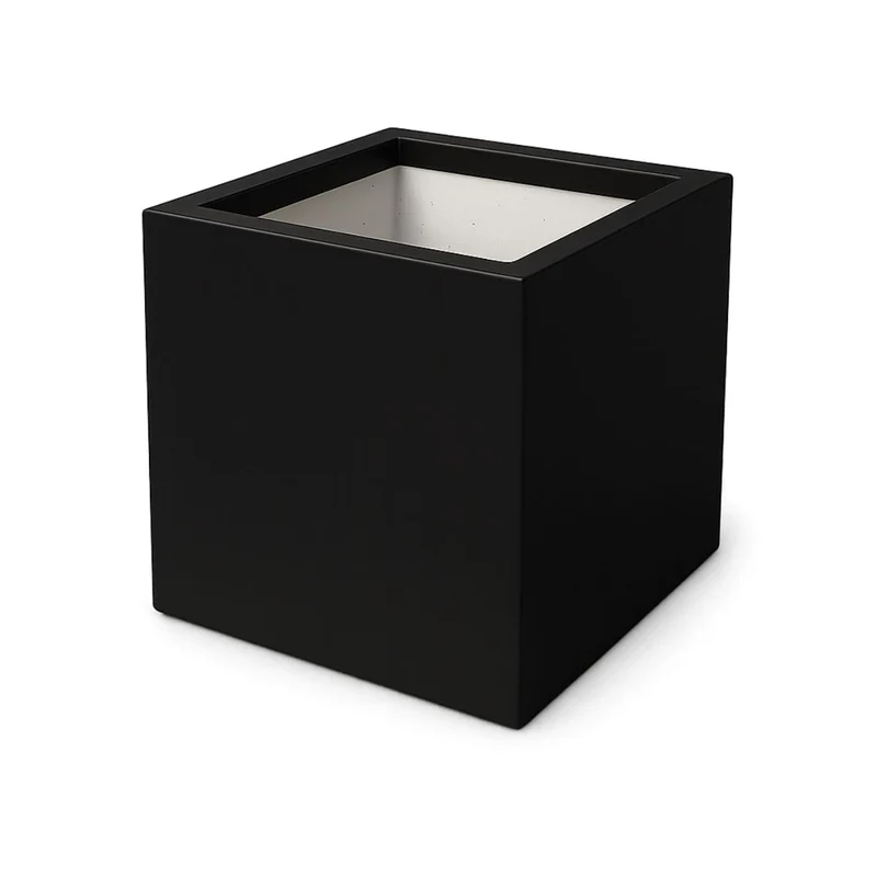 GARDRA Jardinière en polyester noire de jais 80x80x80 cm RAL 9005