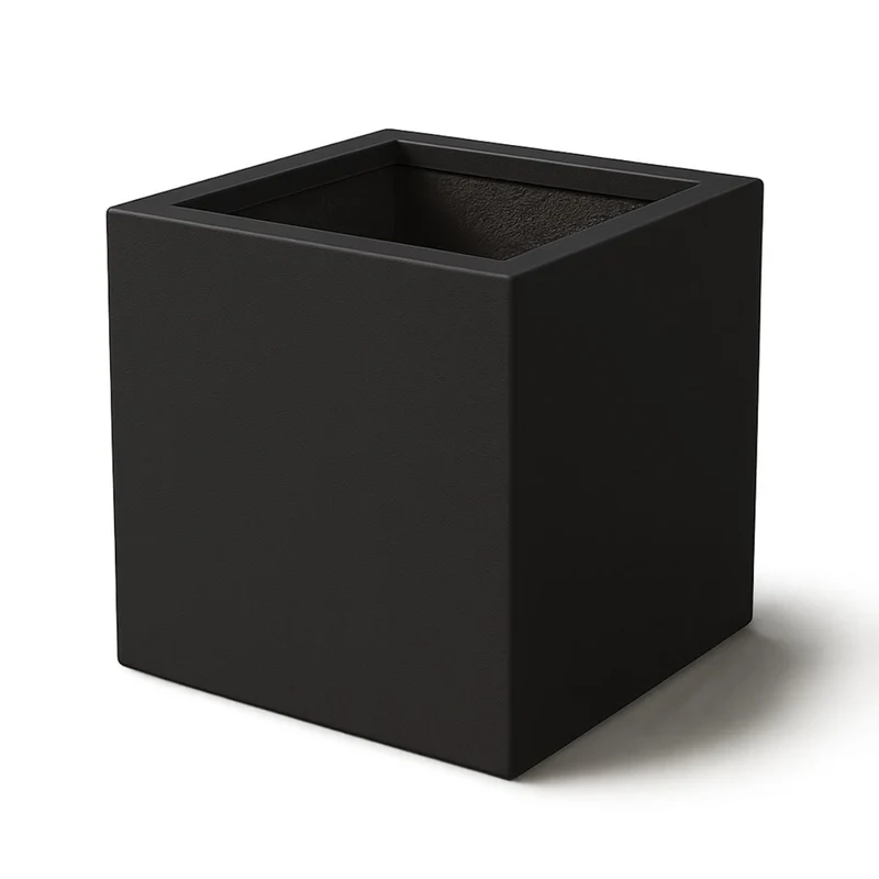 GARDRA Jardinière en polyester noire de jais 60x60x60 cm RAL 9005