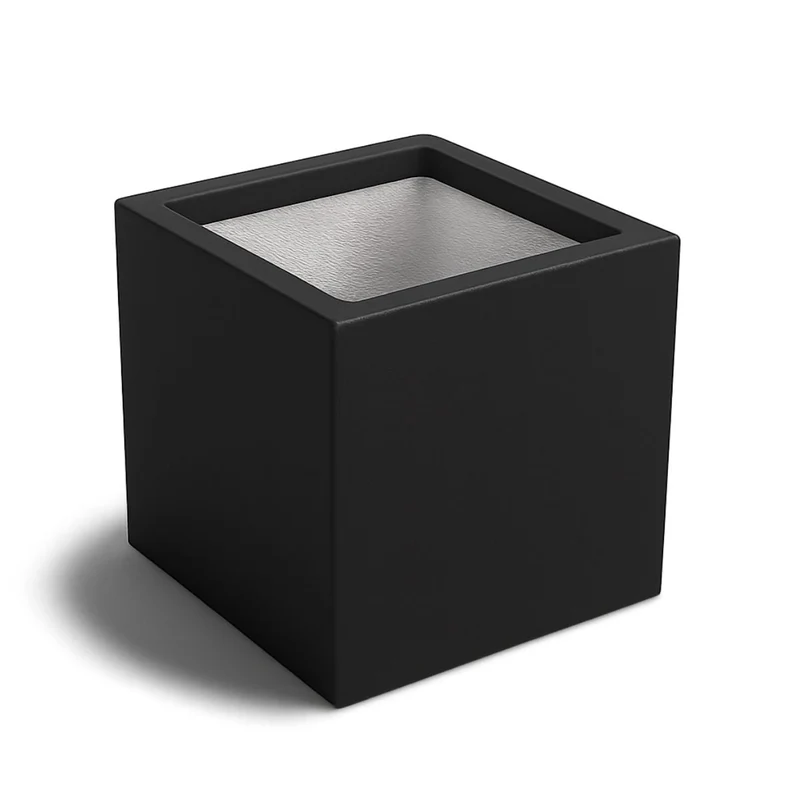 GARDRA Jardinière en polyester noire de jais 50x50x50 cm RAL 9005