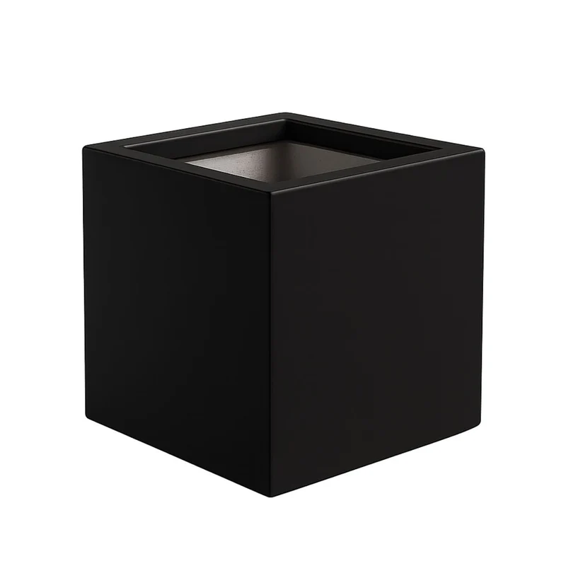 GARDRA Jardinière en polyester noire de jais 40x40x40 cm RAL 9005