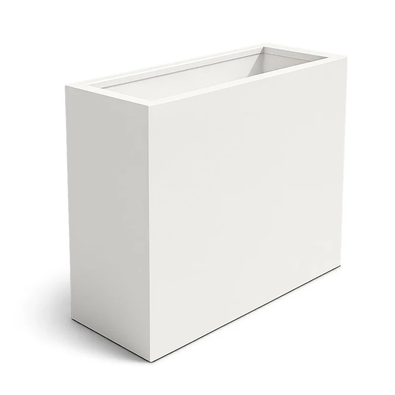 GARDRA Jardinière en polyester blanche pur 90x40x90 cm RAL 9010