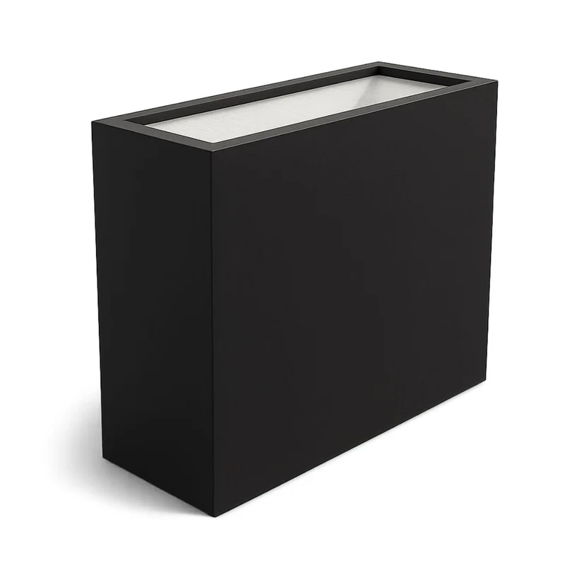 GARDRA Jardinière en polyester noire de jais 90x40x90 cm RAL 9005
