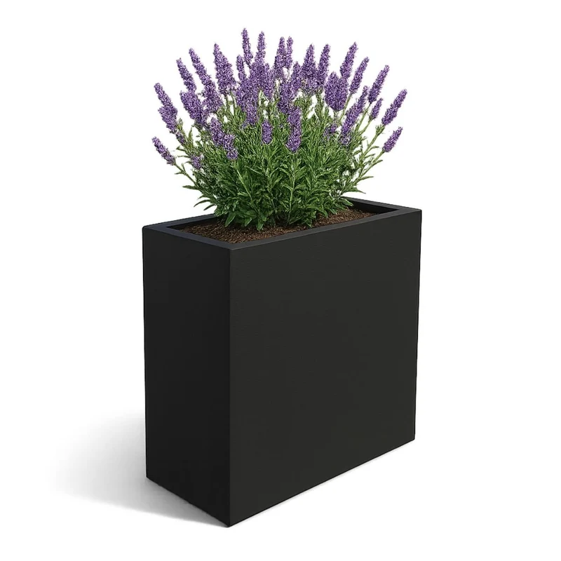 GARDRA Jardinière en polyester noire de jais 90x40x90 cm RAL 9005