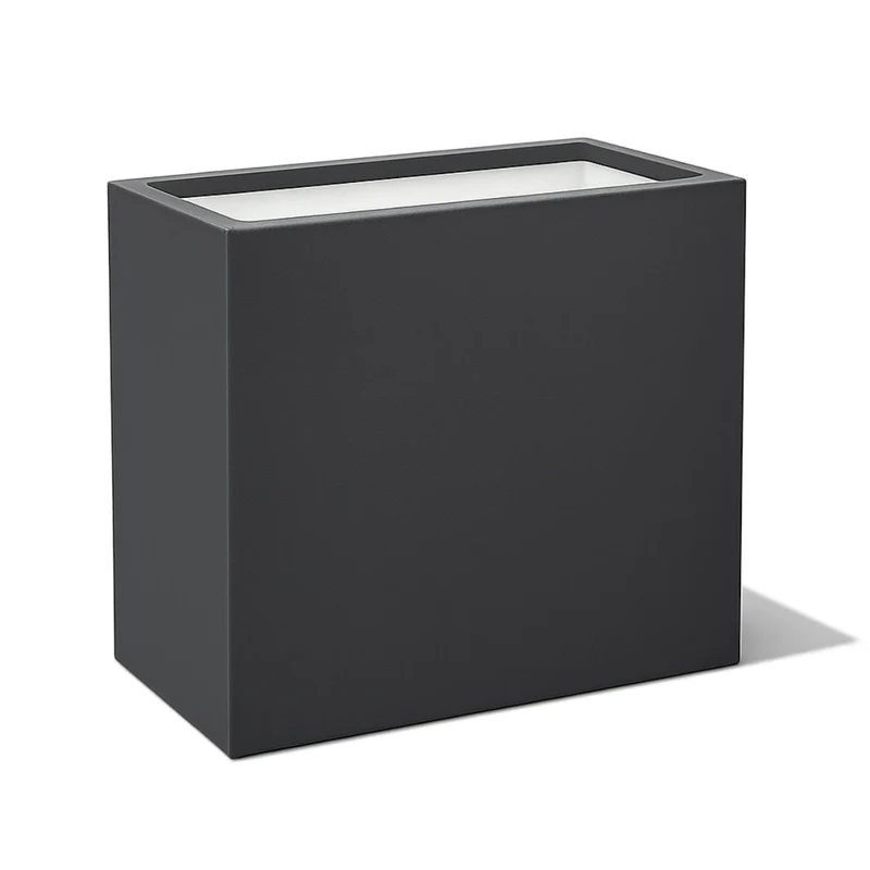 GARDRA Jardinière en polyester grise noire 70x30x67 cm RAL 7021