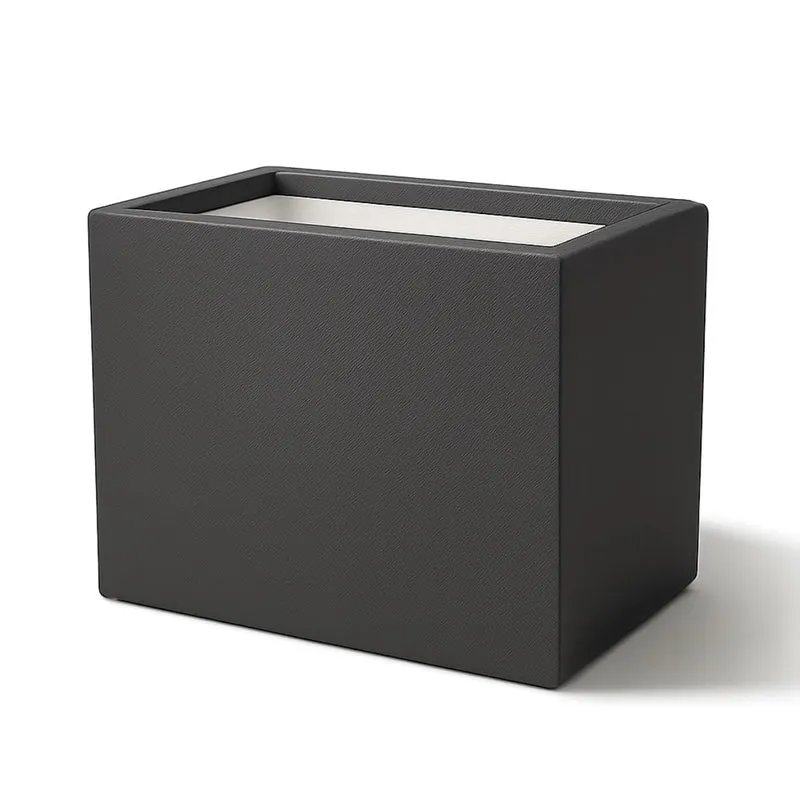 GARDRA Jardinière en polyester grise noire 70x50x60 cm RAL 7021