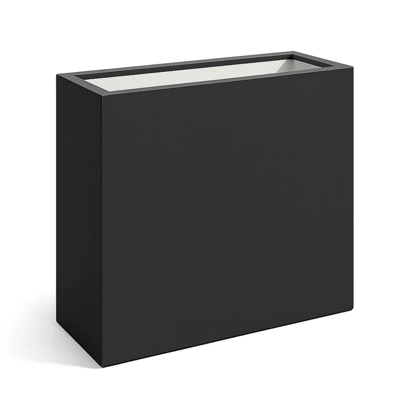 GARDRA Jardinière en polyester gris noir 110x40x110 cm RAL 7021