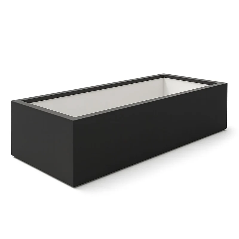 GARDRA Jardinière en polyester grise noire 223x100x32 cm RAL 7021