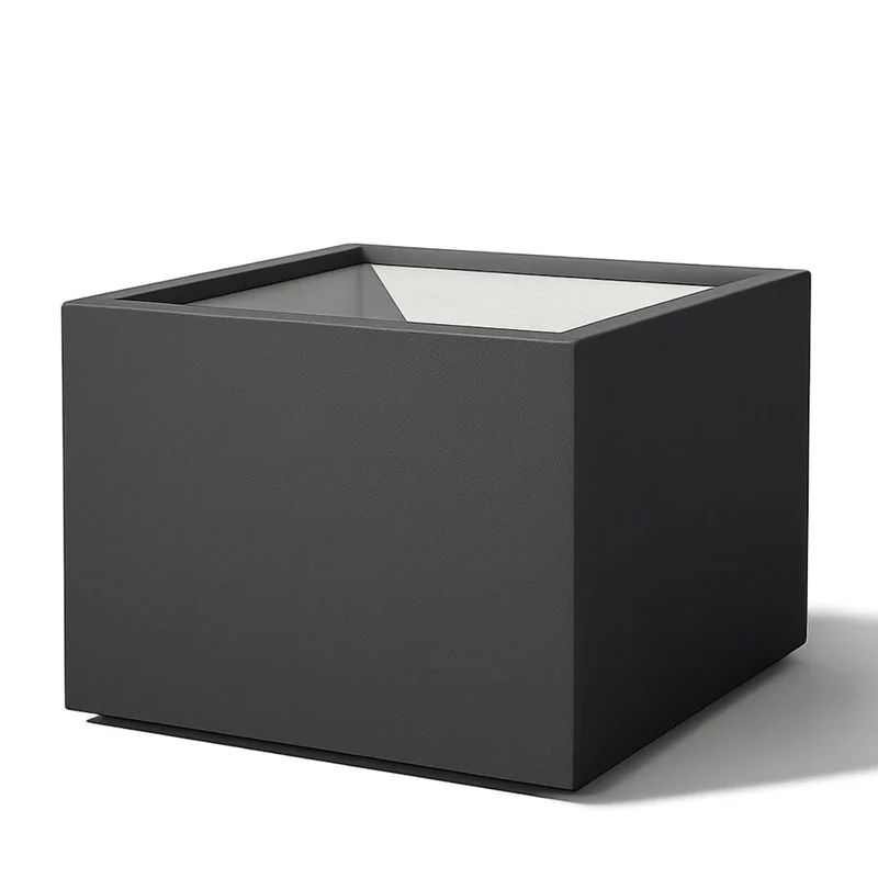 GARDRA Jardinière en polyester grise noire 160x160x100 cm RAL 7021