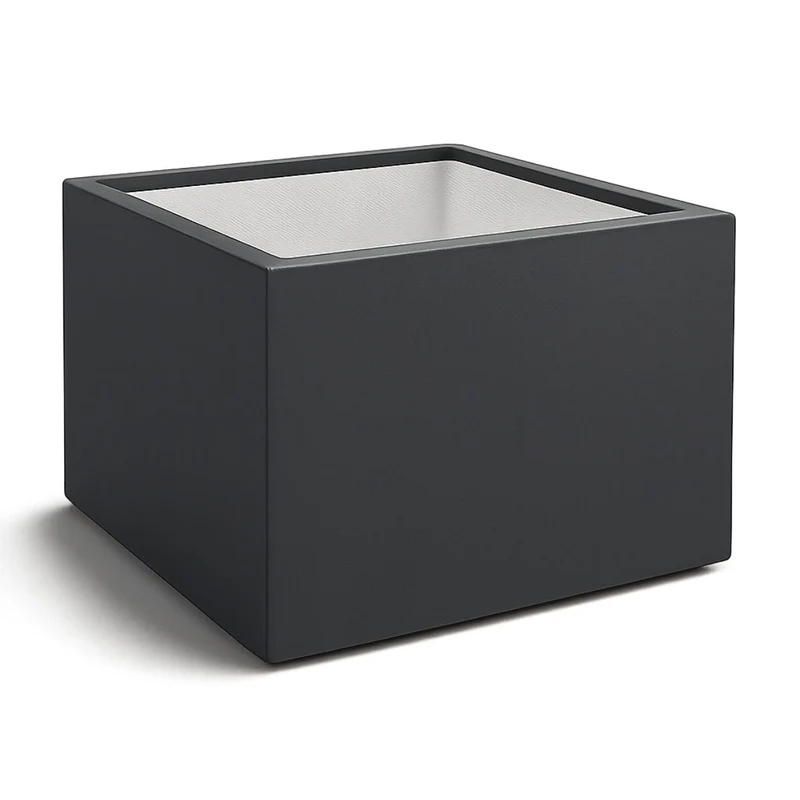 GARDRA Jardinière en polyester grise noire 140x140x100 cm RAL 7021