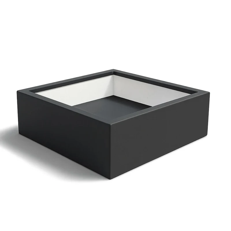 GARDRA Jardinière en polyester grise noire 200x200x60 cm RAL 7021
