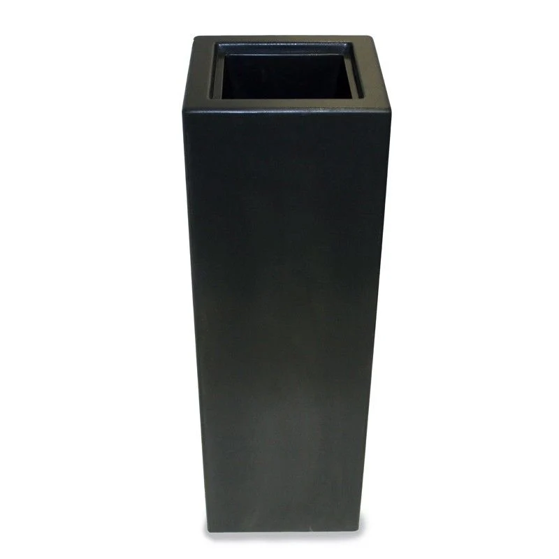 GARDRA Jardinière en polyester grise noire avec bac intérieur 40x40x80 cm RAL 7021