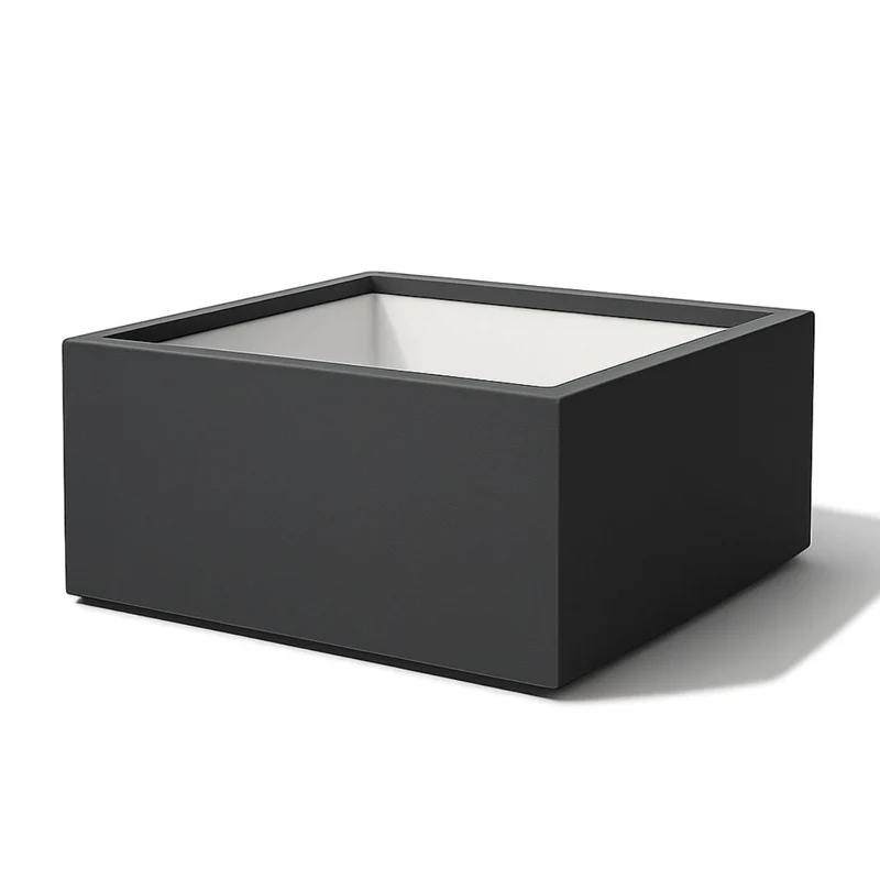 GARDRA Jardinière en polyester grise noire 120x120x40 cm RAL 7021