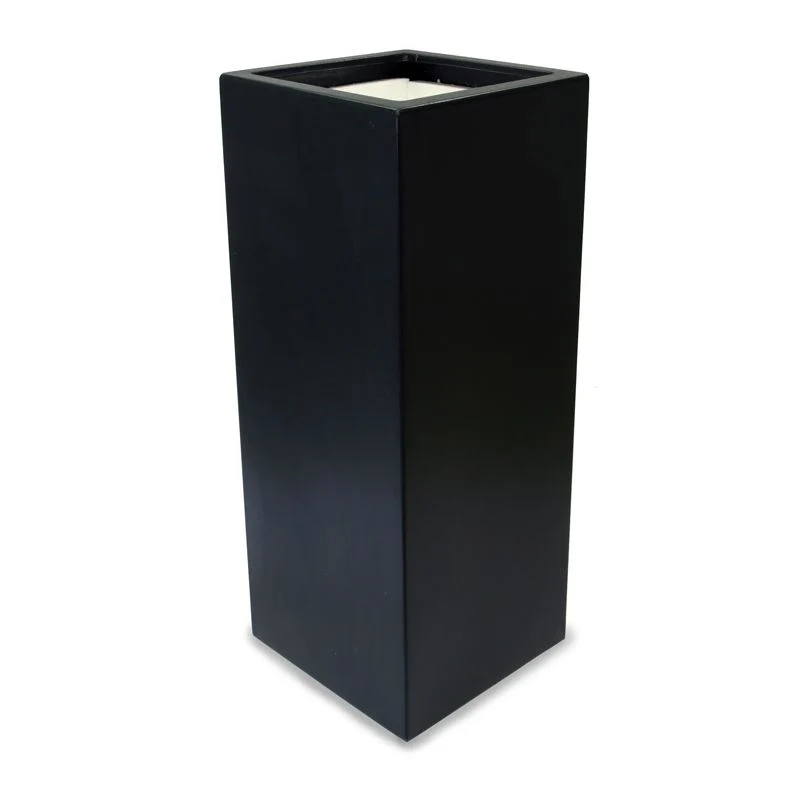 GARDRA Jardinière en polyester grise noire avec bac intérieur 40x40x120 cm RAL 7021
