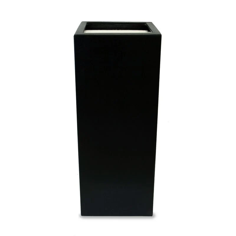 GARDRA Jardinière en polyester grise noire avec bac intérieur 40x40x120 cm RAL 7021